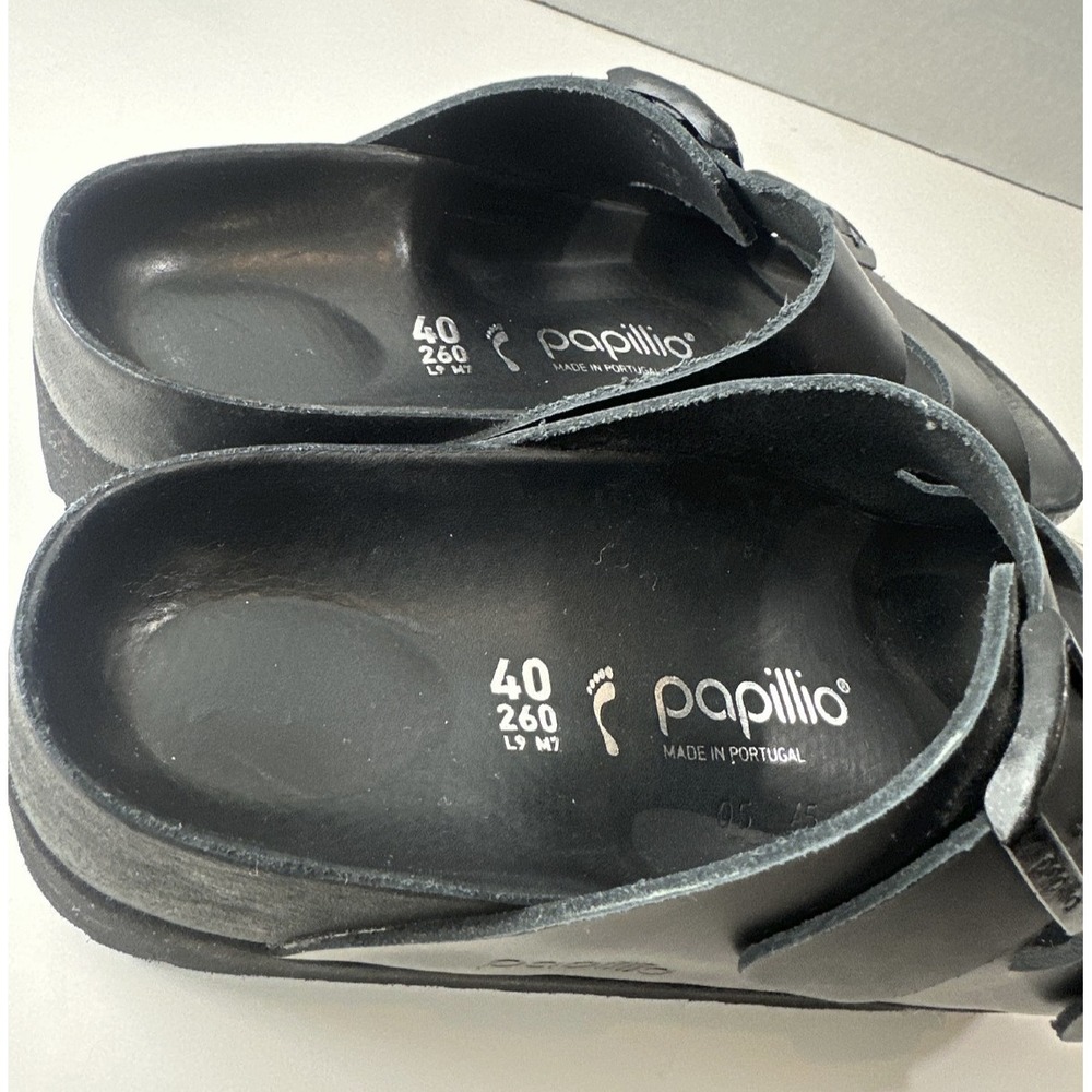 Birkenstock Papillio Arizona Flex Platform Sandals 2 Strap Buckle Black 40 L9 M7 - Picture 9 of 16